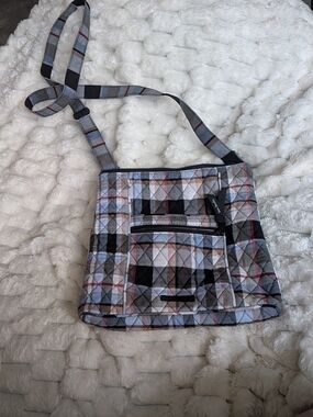Vera Bradley Quilted Plaid Crossbody in Black, Gray, Cream